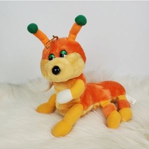 RARE Vintage Wondertreats Orange Green Caterpillar Plush 9"